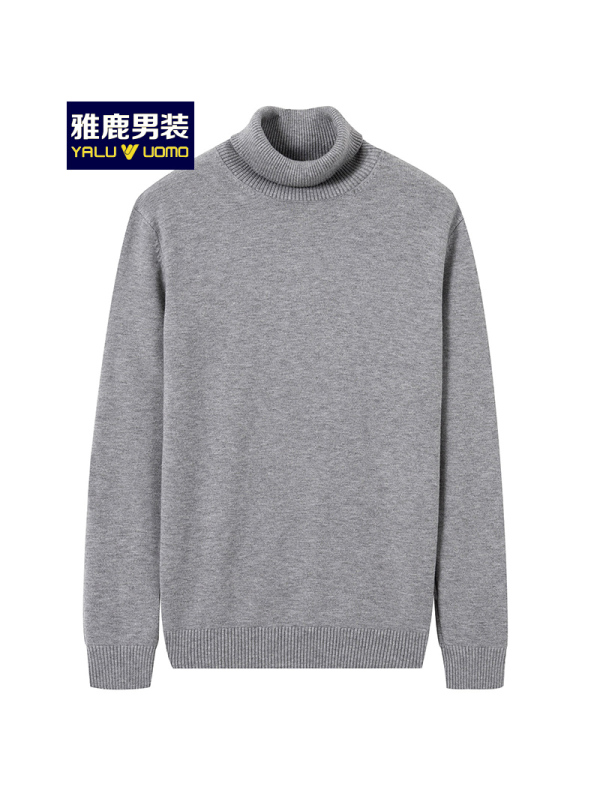 雅鹿男装2019秋冬季新品休闲百搭套头高领保暖男士毛衣针织衫19308818
