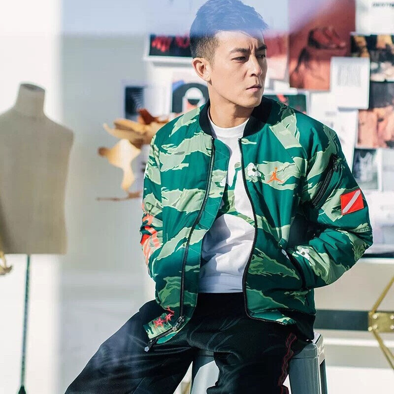 耐克（NIKE）男款Jordan运动服迷彩印花飞行夹克休闲外套AT9006-010