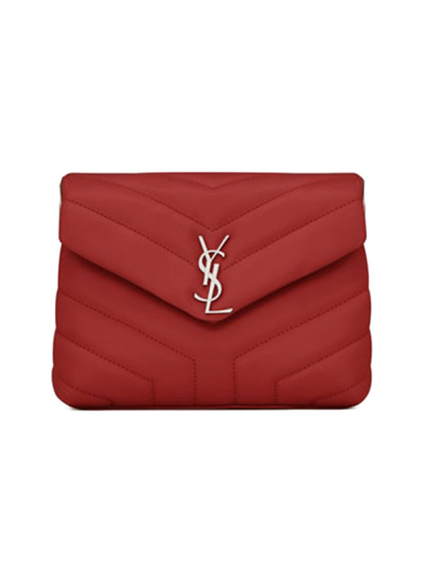 预售 YSL/圣罗兰 LOU LOU 单肩包 超小号 467072 酒红色