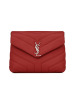 预售 YSL/圣罗兰 LOU LOU 单肩包 超小号 467072 酒红色