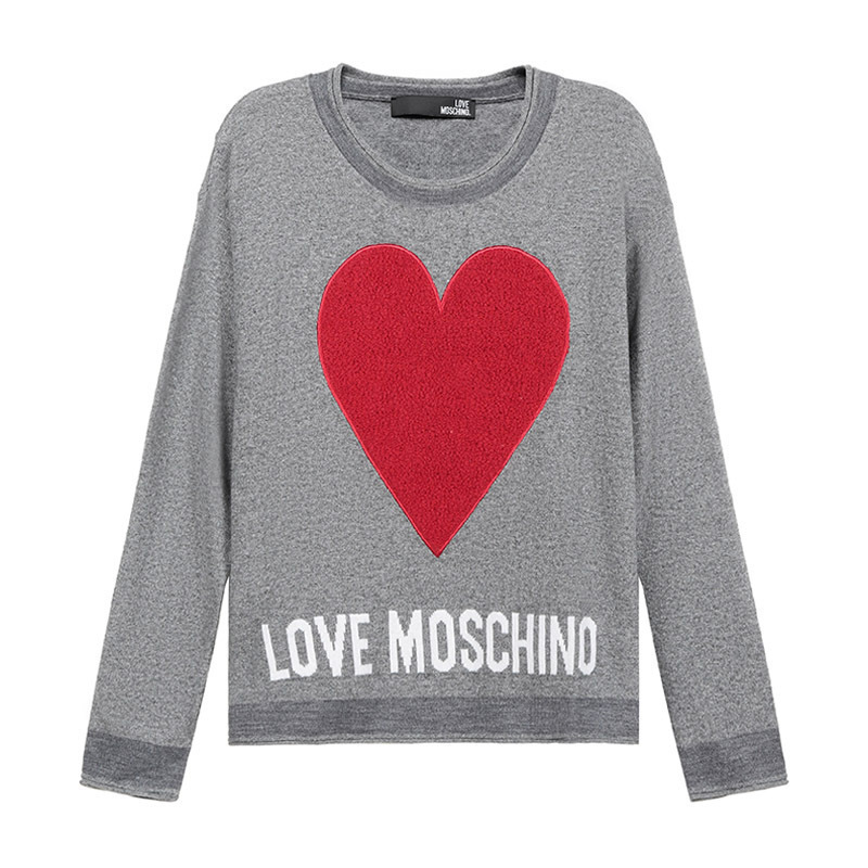 LOVE MOSCHINO 爱莫斯奇诺 女士 聚酯胺纤维/粘胶纤维/羊毛圆领长袖针织衫 WSG23 11 X0683