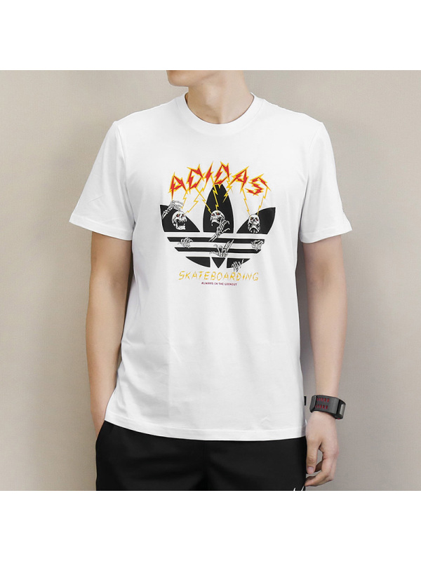 adidas阿迪达斯三叶草男装夏季运动短袖透气大码休闲T恤CF3121