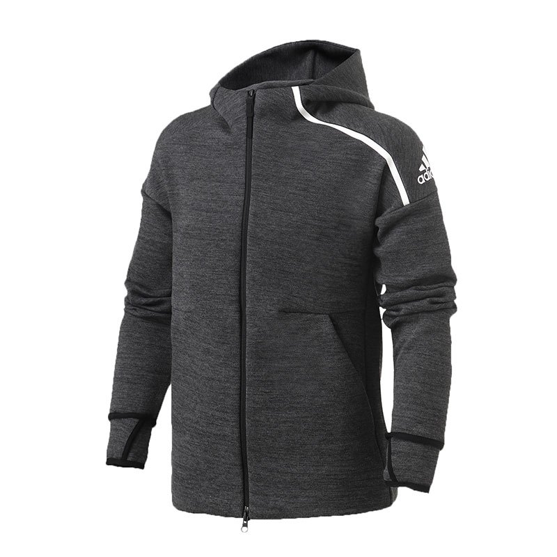 adidas男装夹克外套ZNE连帽保暖休闲运动服DY5762 L DY5762灰色