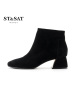 星期六(ST&SAT)18年新品专柜同款羊反绒圆头中跟粗跟时尚短靴女SS84116105