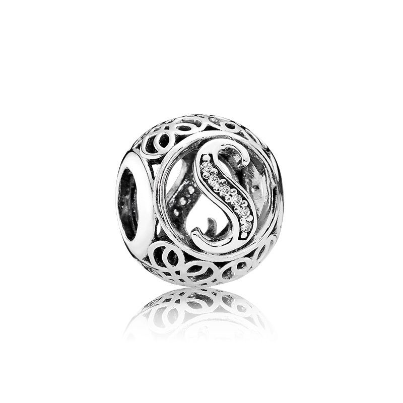 PANDORA潘多拉 复古字母S 925银串饰 791863CZ