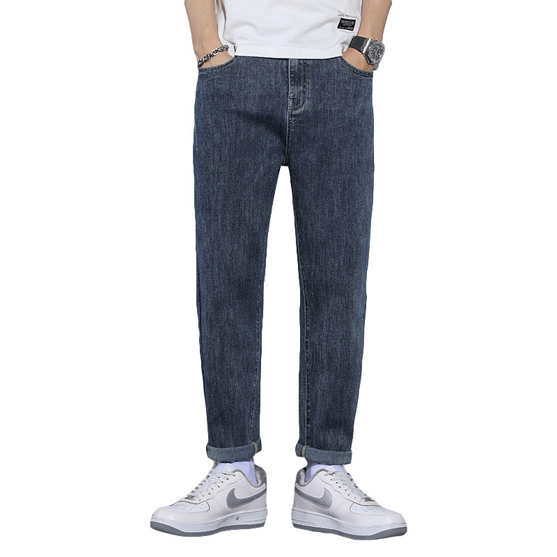 ceba青年潮男牛仔裤宽松舒适直筒哈伦裤男士春夏季新款透气休闲长裤子