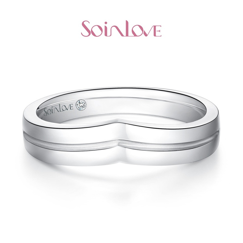 Soinlove 甜心轨迹系列铂金钻石戒指 男戒 送礼推荐VU140