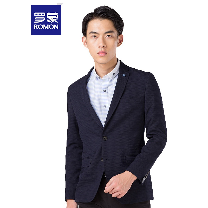 罗蒙西装男士休闲西服单西西装外套夏季新款修身伴郎服2F71011
