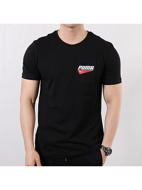 Puma彪马短袖男运动服圆领透气宽松汗衫T恤844617-01