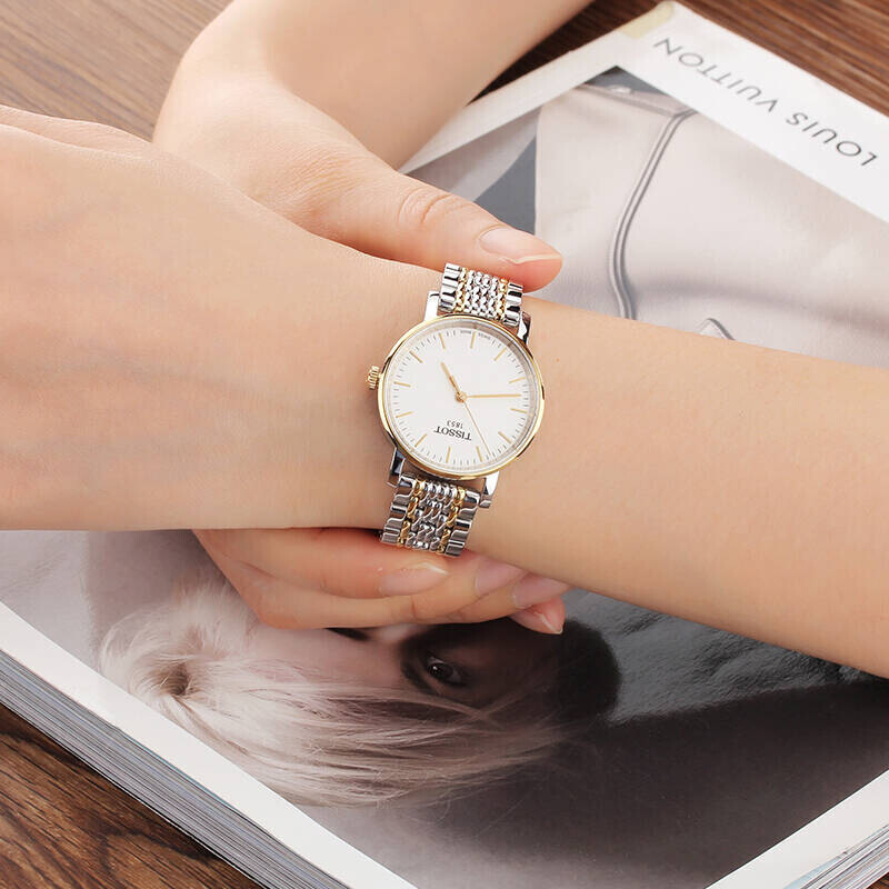 天梭(TISSOT)手表 魅时系列石英防水商务女士腕表