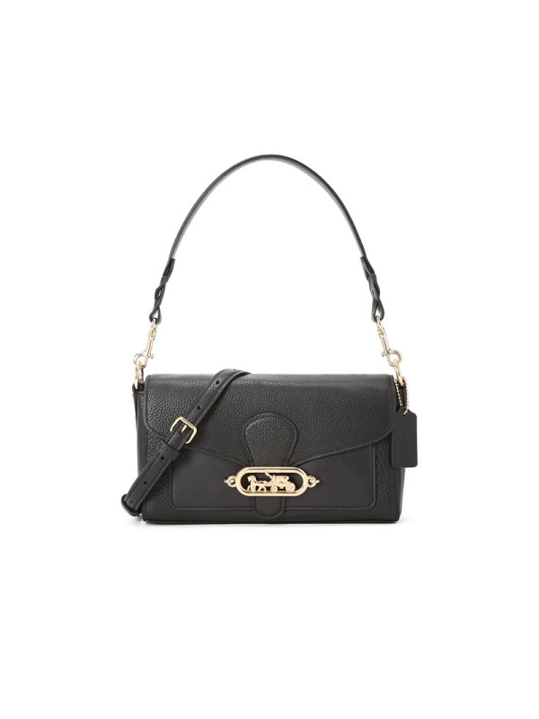 COACH 蔻驰 JADE 通勤肩背包小号 女士斜挎包马车标粒面皮拼织F91105金扣