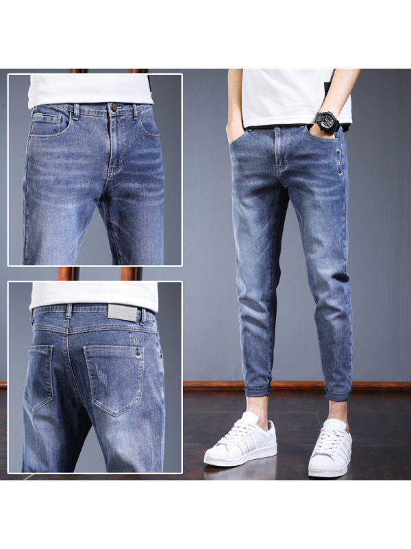 Ceba2022年新款 九分裤牛仔裤男 休闲帅先生男装9分弹力修身牛仔裤 潮