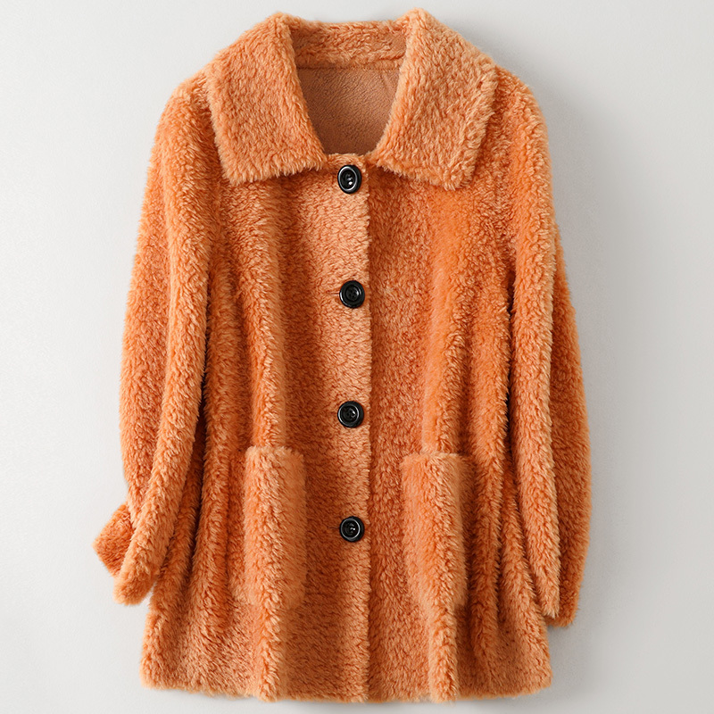 憨厚皇后全羊毛皮草外套女士2020秋冬时尚新款羊剪绒大衣中长款s