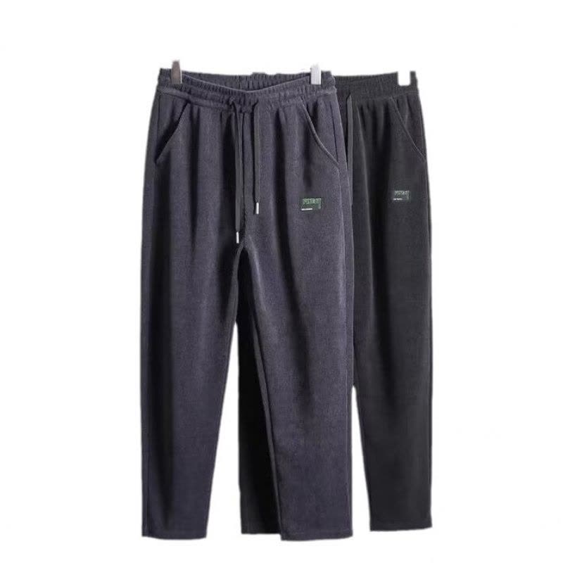 秋冬男裤垂感卫裤男士直筒型竖条纹大码灯芯绒加厚休闲裤图片