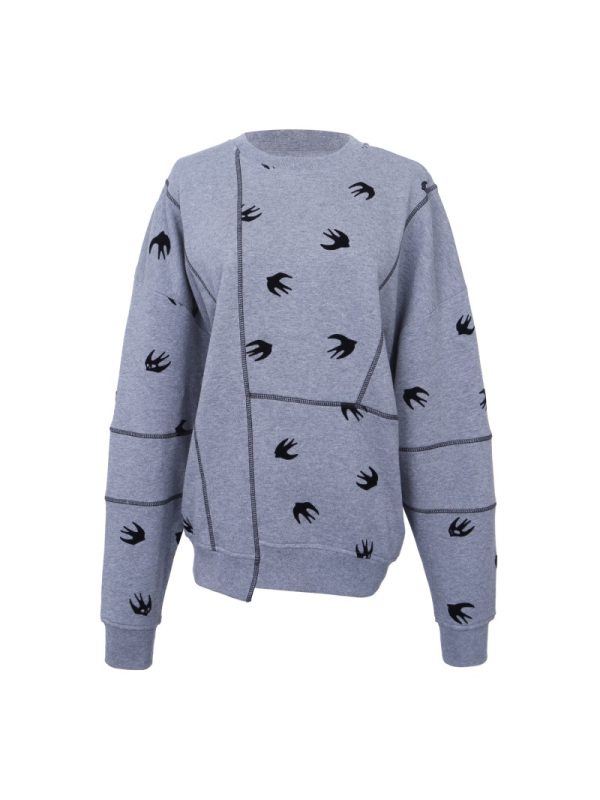 mcq女士灰色棉质套头圆领无帽卫衣513723rlh481244