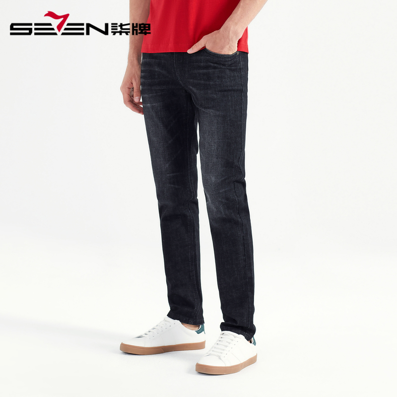 柒牌SEVEN男装2020夏弹力修身休闲牛仔长裤