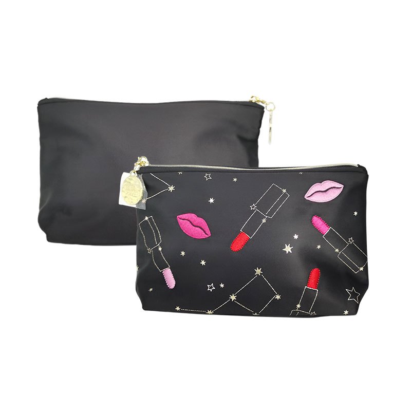 雅诗兰黛esteelauder新款黑色红唇星座化妆包