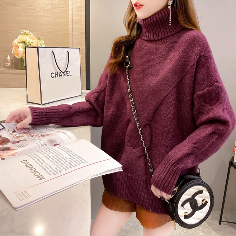 【HY&CO】2020秋冬装新款韩版潮外穿复古日系拼接百搭针织毛衣上衣女