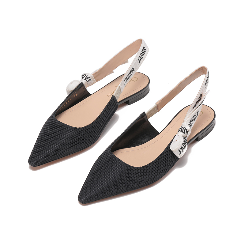 迪奥dior女士织物jadior露跟芭蕾鞋平底鞋单鞋kcb384tfl