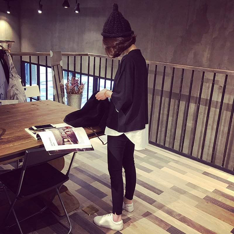 夏装新款韩版女装大码宽松纯侣假两件短袖T恤女式上衣小衫女