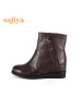 索菲娅Safiya牛皮圆头高跟拉链纯色深口女鞋SF54117076_TYe80