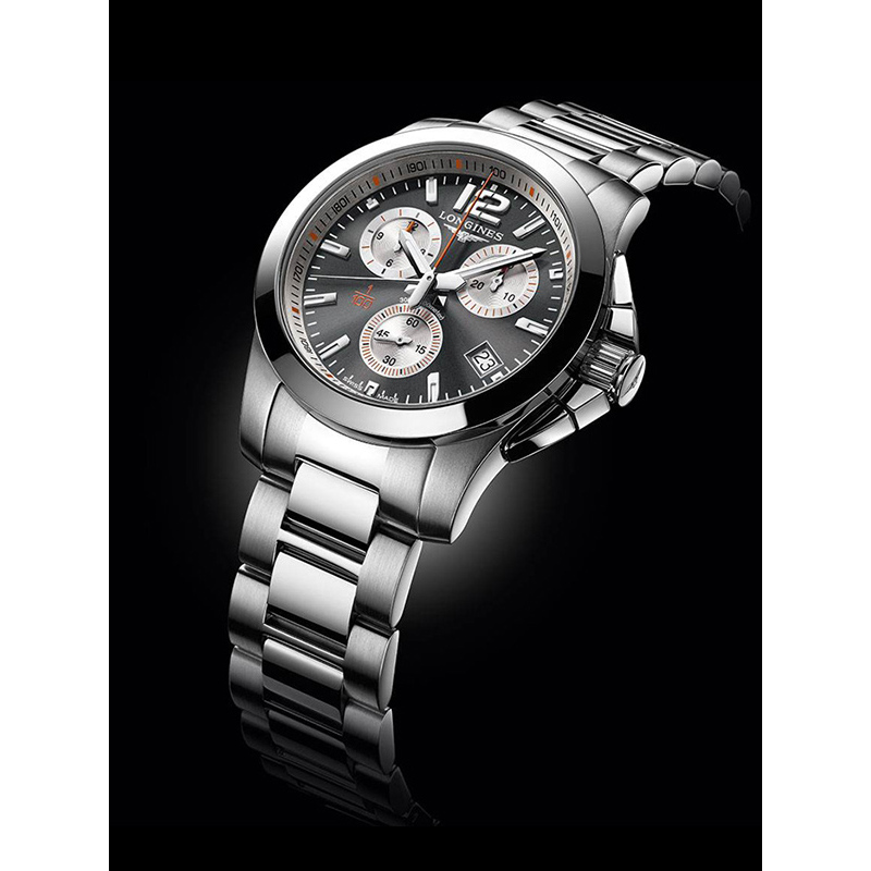 【预售款】LONGINES/浪琴 男士手表康卡斯系列时尚运动石英表防水钢带男表 L3.700.4.79.6