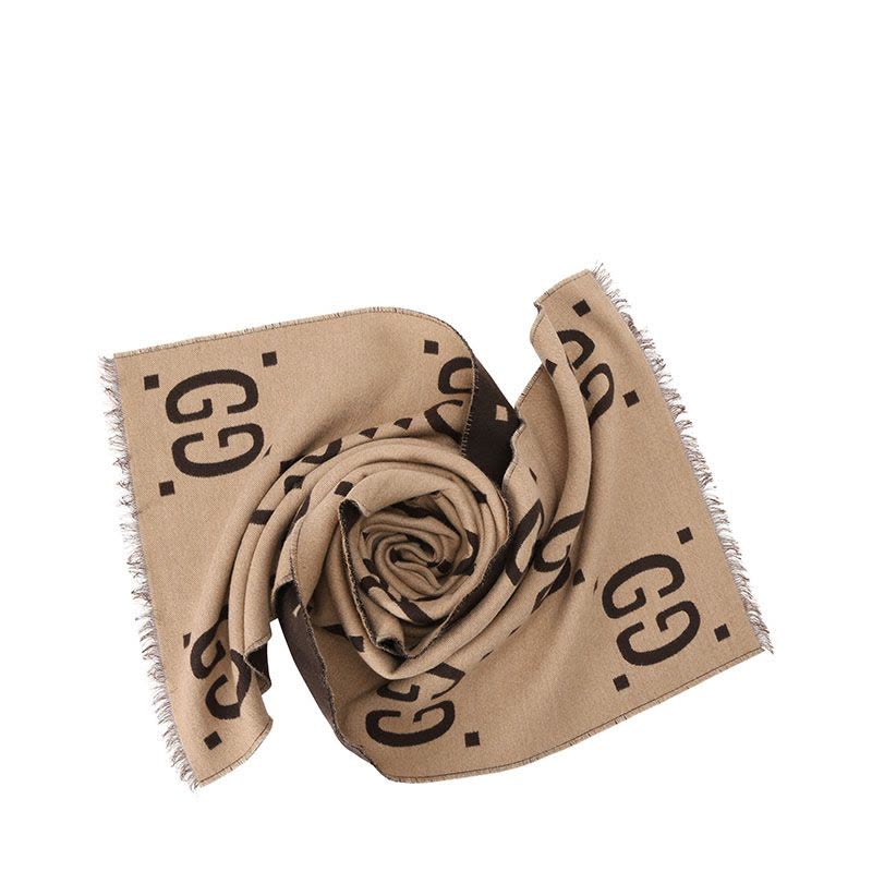 预订 GUCCI\古驰 LOGO款 GG提花羊毛真丝 围巾图片