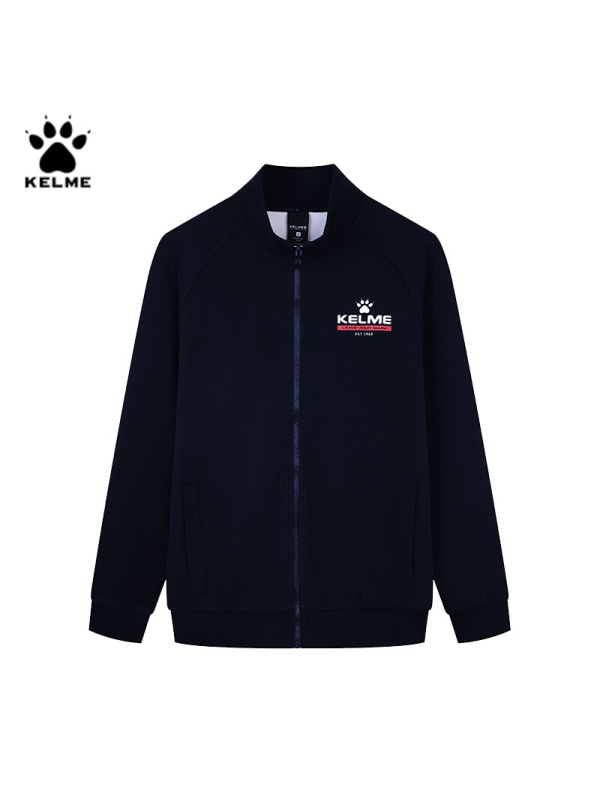 KELME/卡尔美 秋季新款运动外套男立领潮流休闲夹克36831018 深蓝