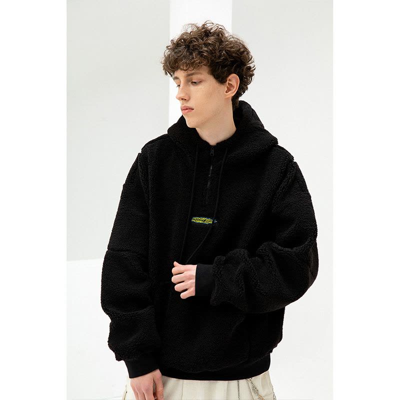 Lilbetter卫衣男连帽秋冬2020新款羊羔绒外套韩版潮流痞帅衣服LB【尺码偏大 建议拍小一码】图片