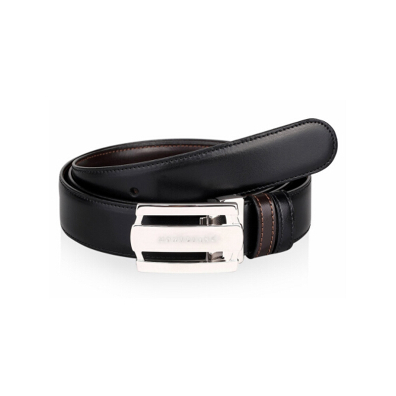 Montblanc 万宝龙男士牛皮镂空三环亮光镀钯皮带/腰带箱包配件 120 CM103431