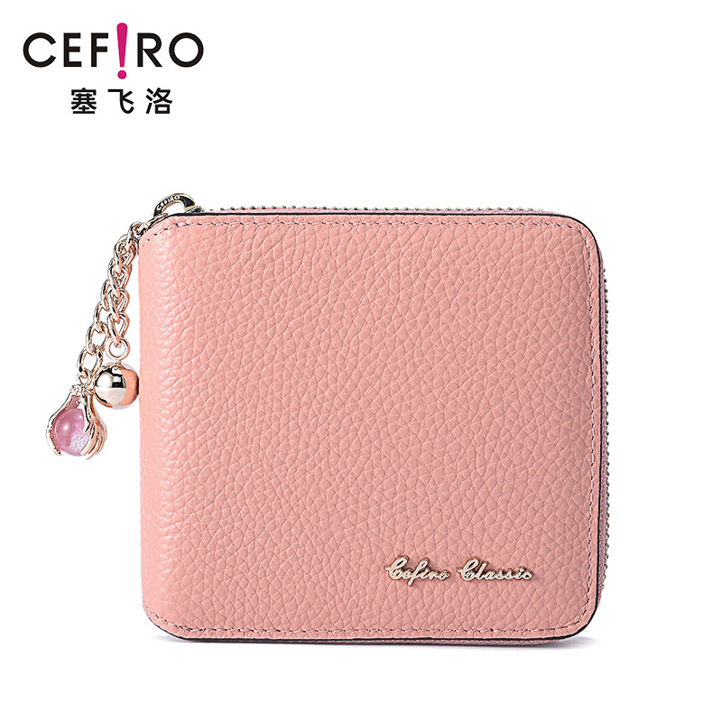 CEFIRO塞飞洛2018新品女士横款钱包短款日韩学生两折叠小清新皮夹