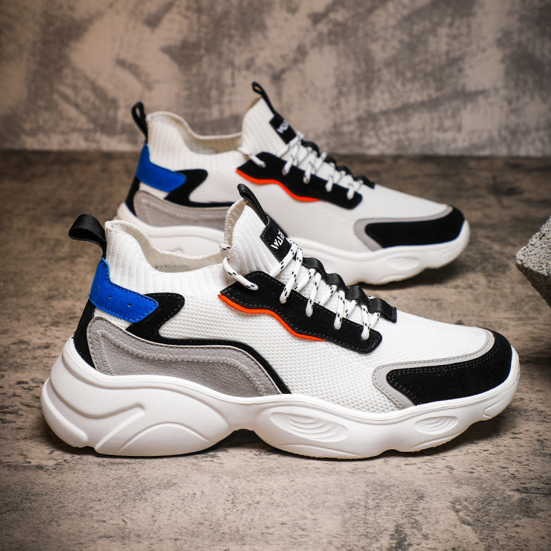 回力warrior春秋拼色百搭厚底运动休闲老爹男鞋