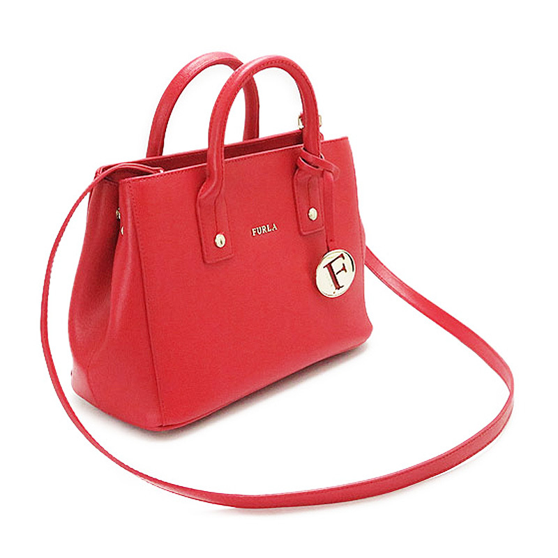 FURLA芙拉2016女款LINDA系列红色牛皮欧美时尚轻奢中号斜跨包手提包851063