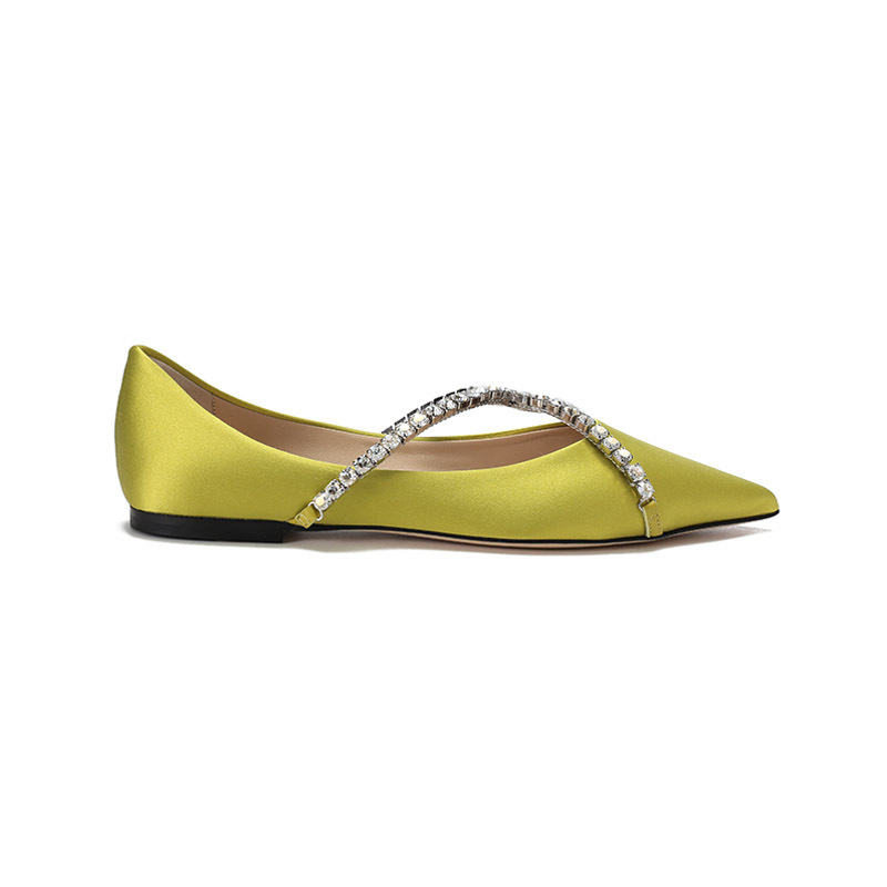 周仰杰 JIMMY CHOO 女士织物尖头单鞋平底鞋 GENEVI FLAT BGH 221