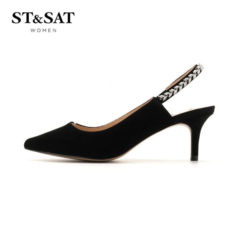 St&Sat/星期六商场同款后空猫跟单鞋女SS81114211图片