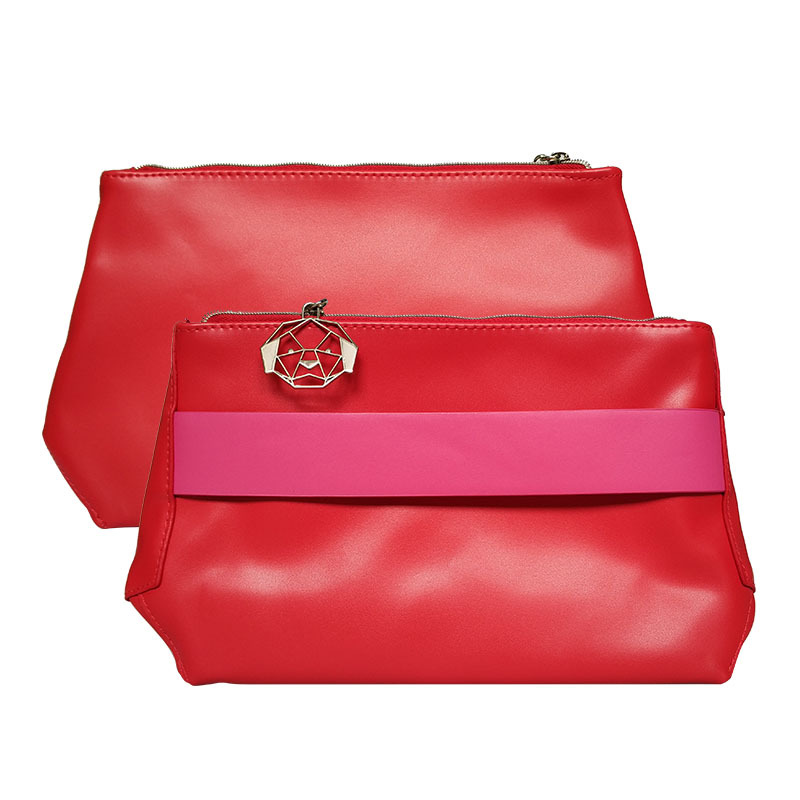 lancome兰蔻红色贝壳手拿包