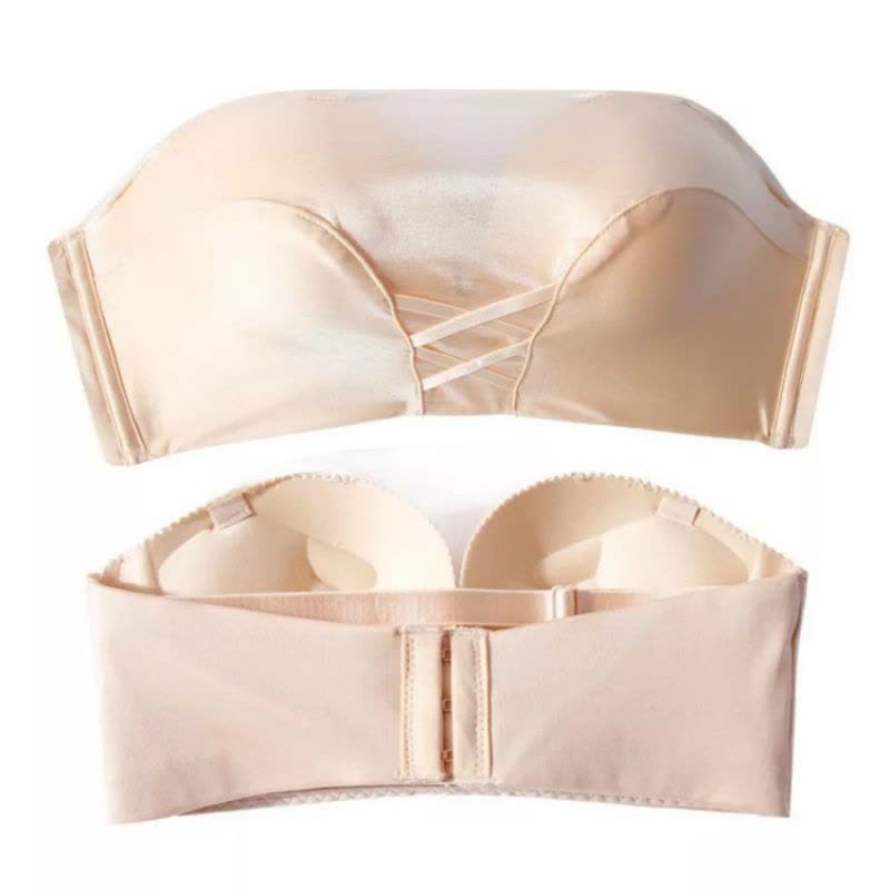 防滑手掌上托抹胸裹胸隐形文胸结婚礼服婚纱聚拢无肩带内衣女胸罩图片