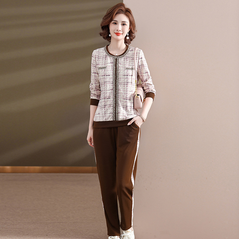 40岁中年女装服装60岁大码妈妈装套装时尚两件套年休闲女装女