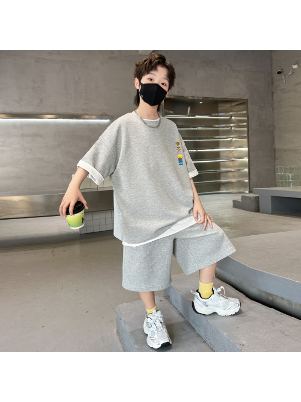男童夏季套装2025新款儿童夏装短袖运动服薄款大童夏款帅气时髦潮