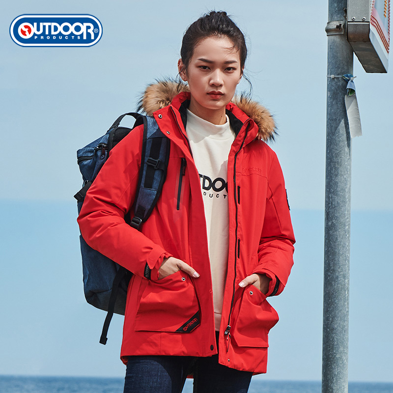 outdoorproducts运动户外女式连帽羽绒服情侣款羽绒服ofyr194200
