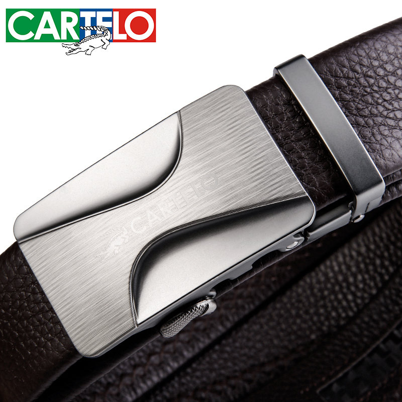 卡帝乐鳄鱼男士皮带头层牛皮青年休闲自动扣腰带男真皮商务裤带dpm5sm