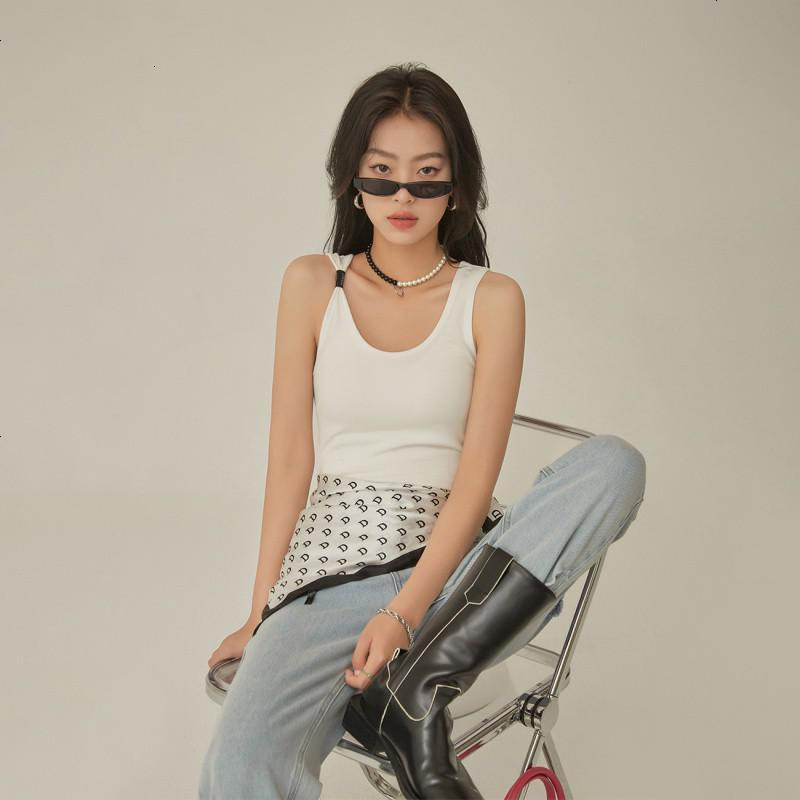 OtherMix运动修身背心2021夏季新款韩版纯色无袖内搭女上衣外穿潮