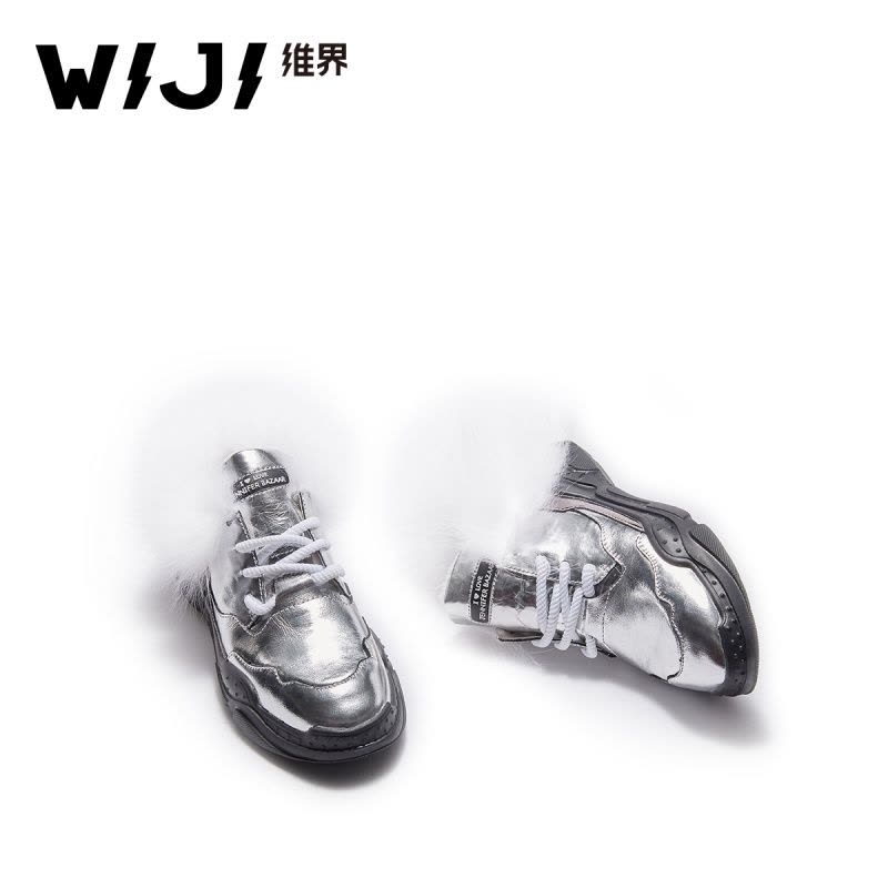 WIJI2018秋冬新款潮流炫酷休闲鞋圆头个性时尚耐磨透气舒适女鞋女图片