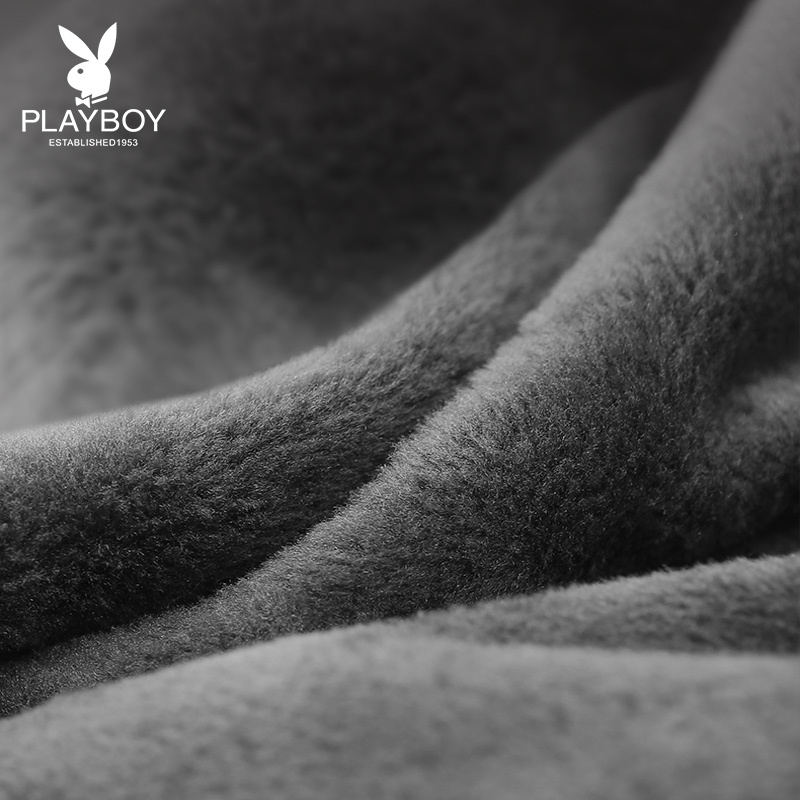 [苏宁自营]PLAYBOY花花公子情侣保暖内衣套装加绒加厚男女士棉圆领
