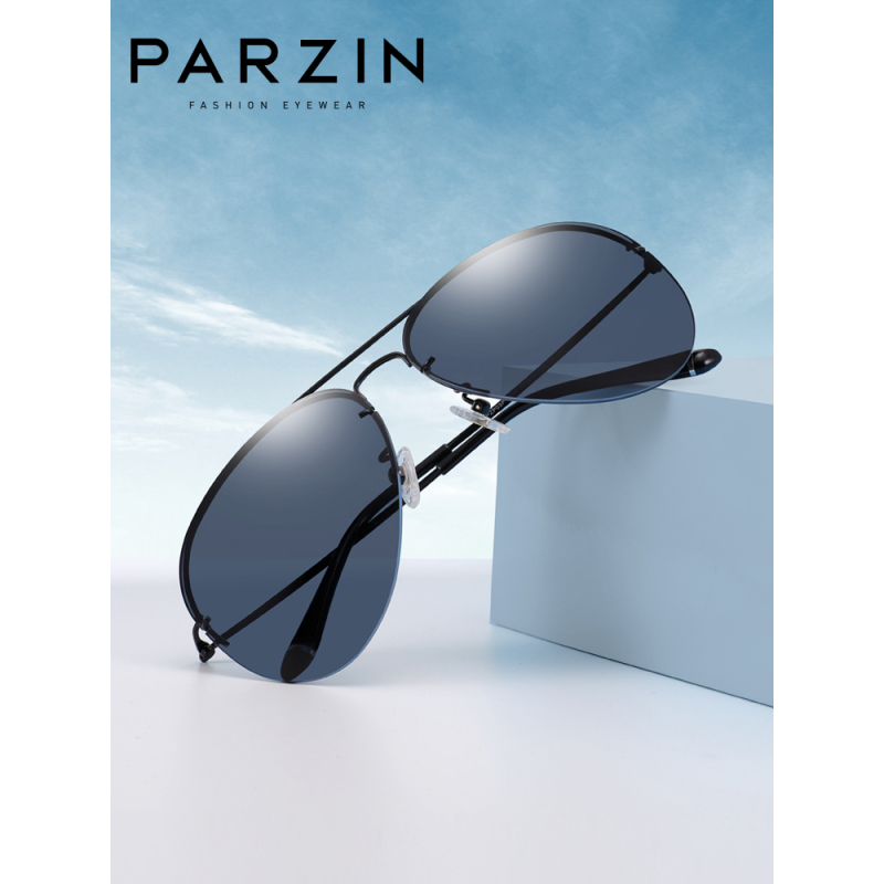 帕森（PARZIN）偏光太阳镜男士 轻盈半框眼镜尼龙镜片潮墨镜开车驾驶眼镜8222