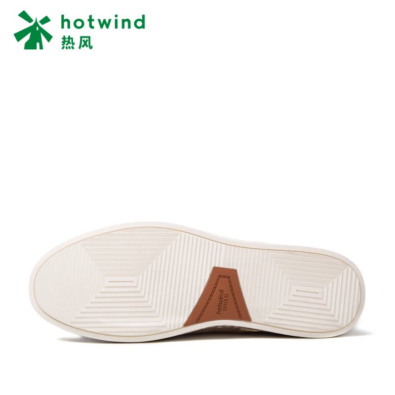 热风hotwind新款牛反绒男鞋时尚套脚平跟男士休闲鞋H41M7107图片