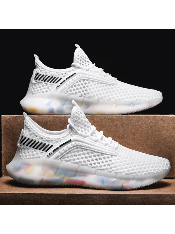 Ceba夏季休闲简约爆米花底椰子鞋2021网面透气男士跑步鞋休闲运动男鞋