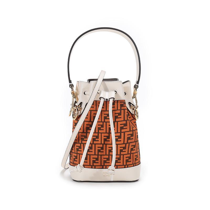 FENDI 2021春夏 女士 牛皮Mon Tresor手提单肩斜挎包水桶包迷你款 8BS010 AFIS