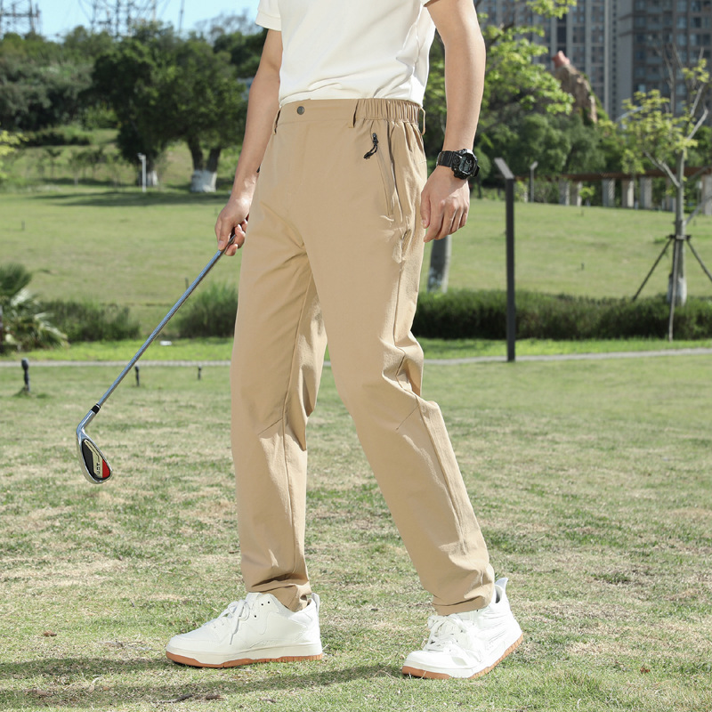 男装夏季新款冰丝男士休闲裤直筒户外运动透气速干长裤纯色青少年