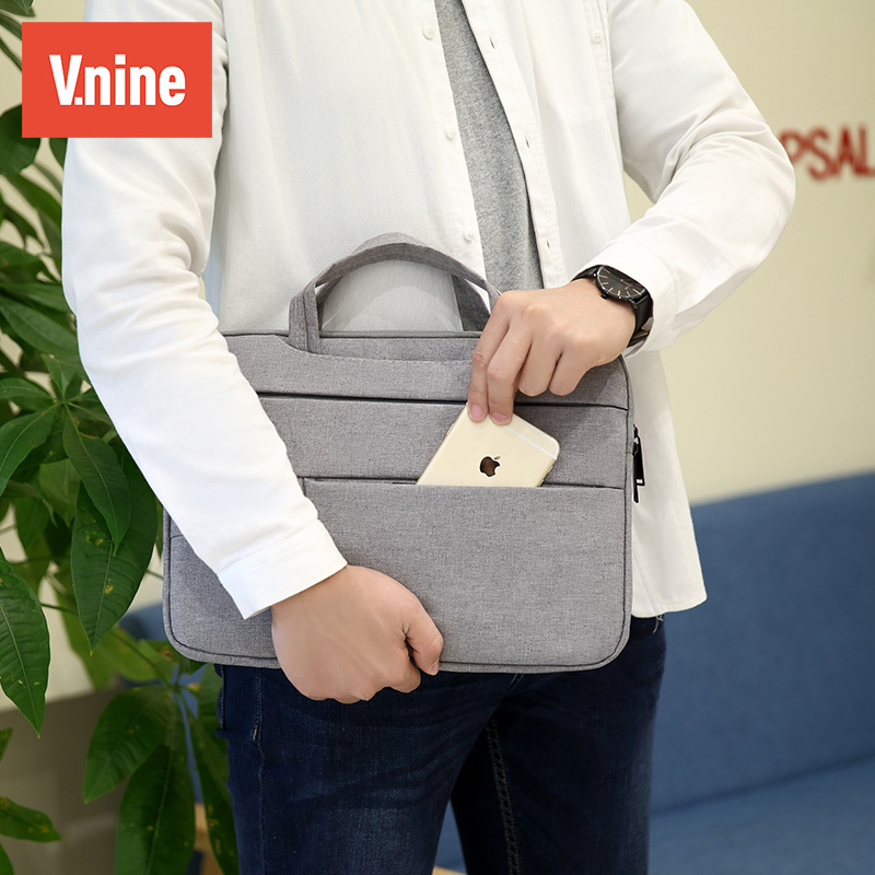 第九城（V.NINE）14/15.6英寸手提电脑包多隔层防泼水商务电脑内胆包苹果联想华硕戴尔轻薄